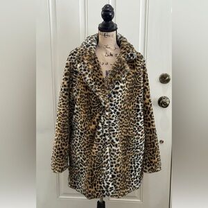 Vegan Faux Fur Cheetah Print Coat